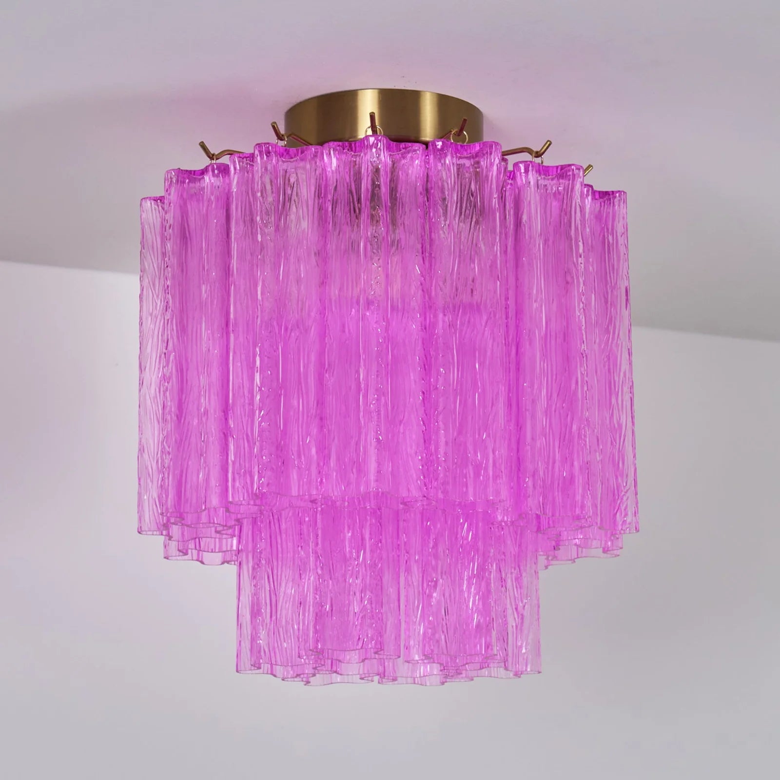 Purple Glass Tubes Murano Ceiling Lamp