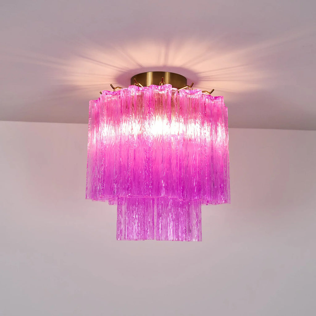 Purple Glass Tubes Murano Ceiling Lamp