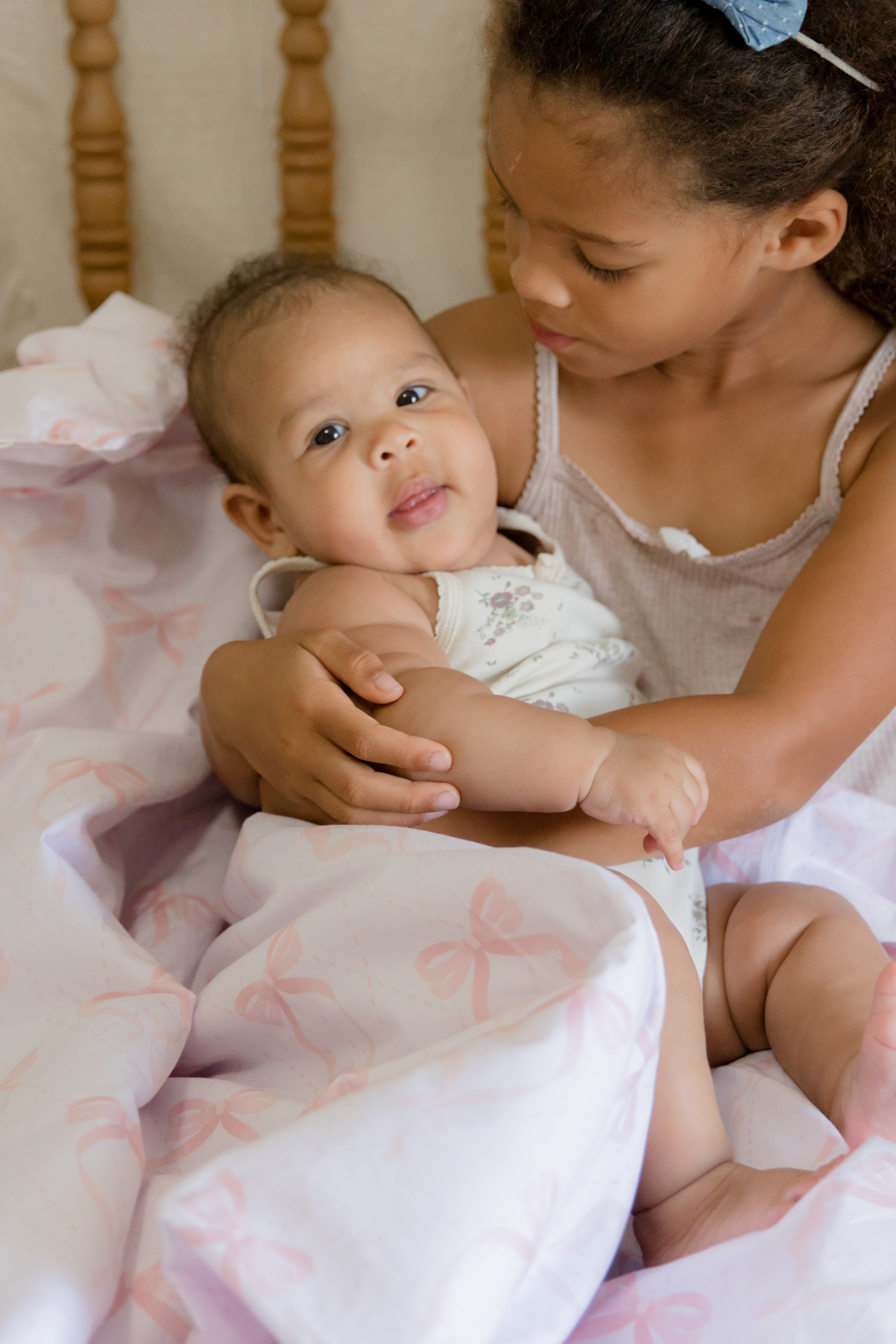 Pink Bow Crib Quilted Blanket