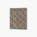 Noor Linen Table Runner — Olive & Pink
