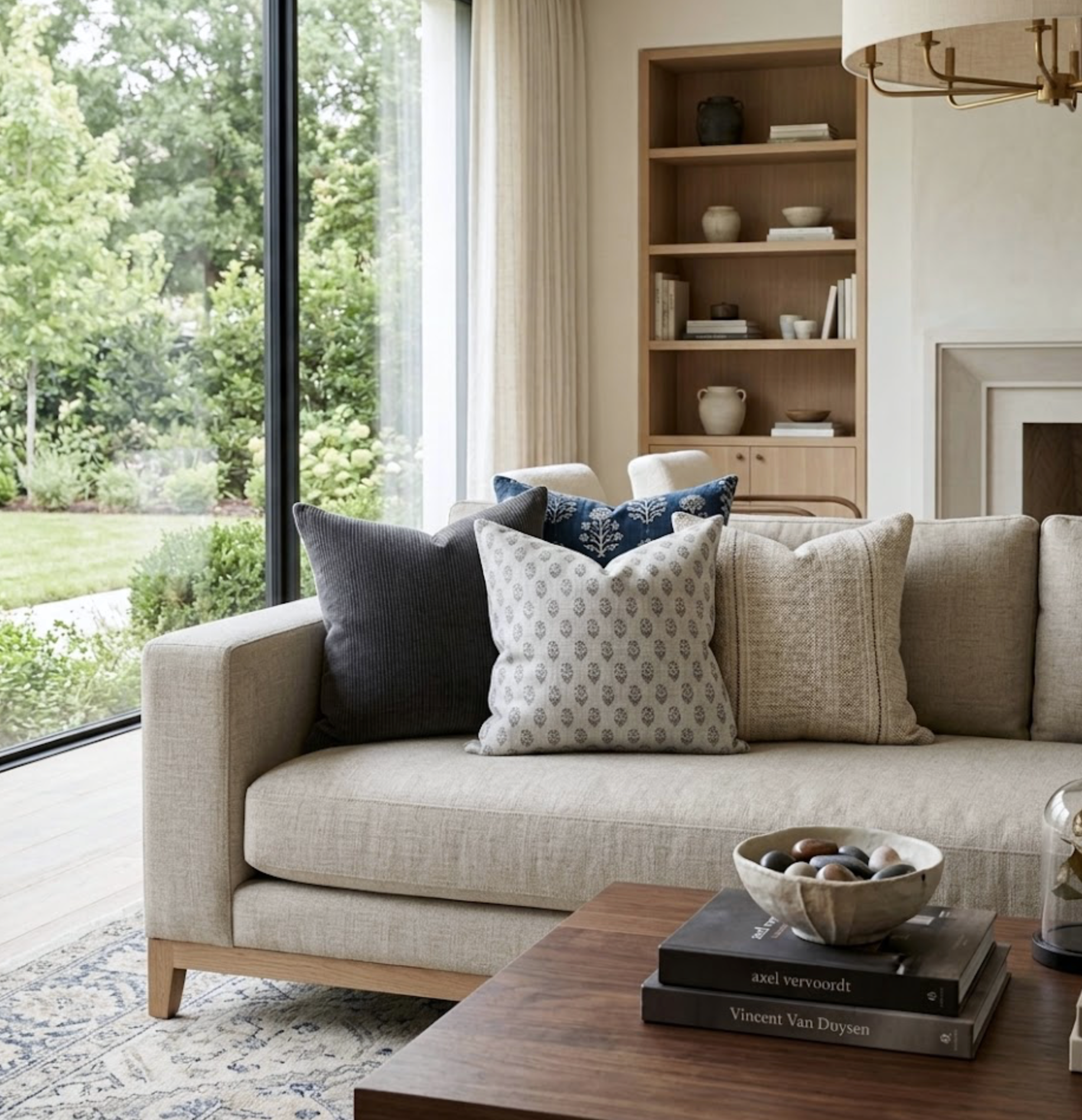 Rajmata Tonal Pillow Cover in Ash Grey, Peter Dunham Textiles