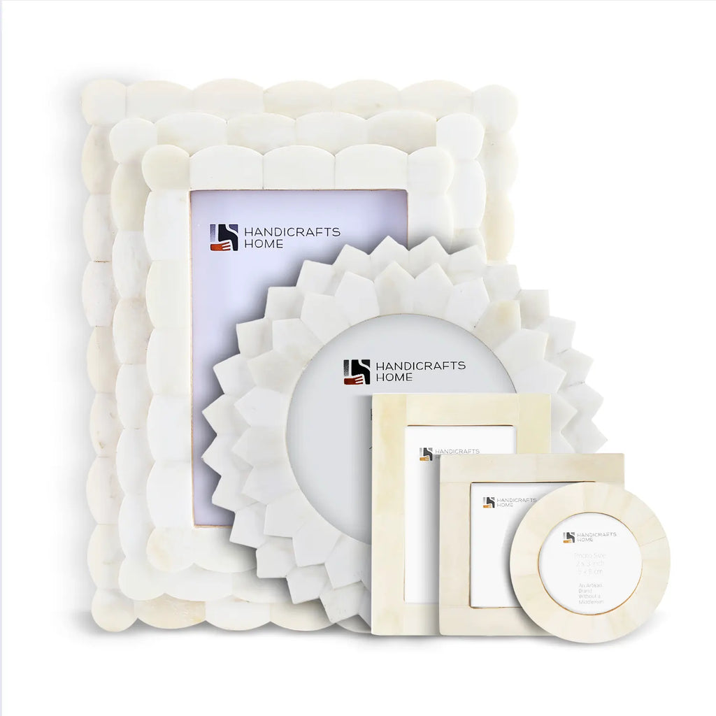 White Bone Inlay Picture Frames Set of 5 | The Royal Collection