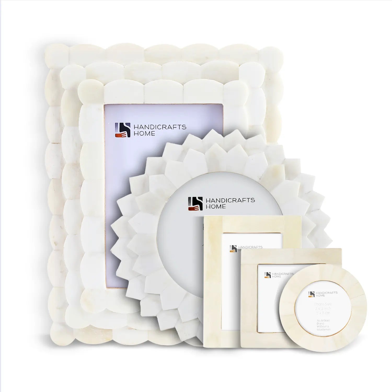 White Bone Inlay Picture Frames Set of 5 | The Royal Collection