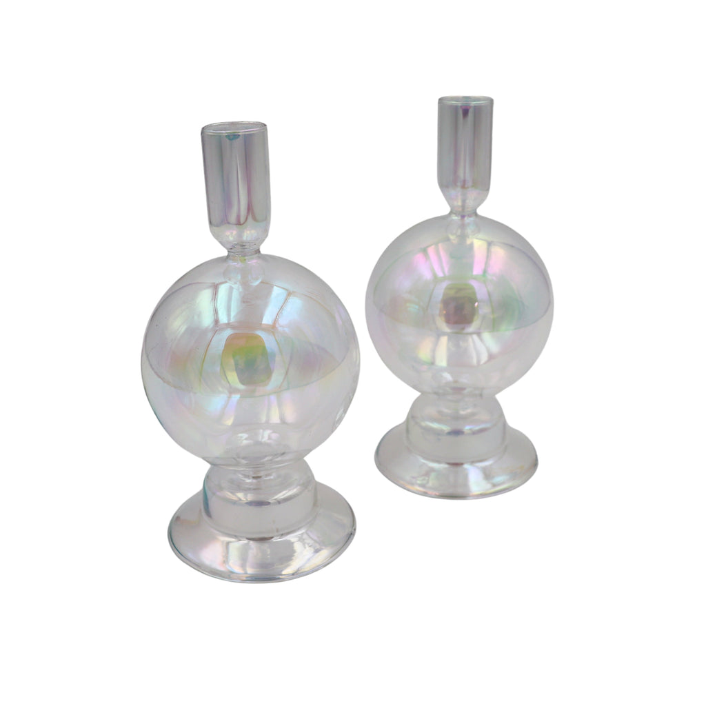 Rainbow Prism Bauble Candle Holders - Pair