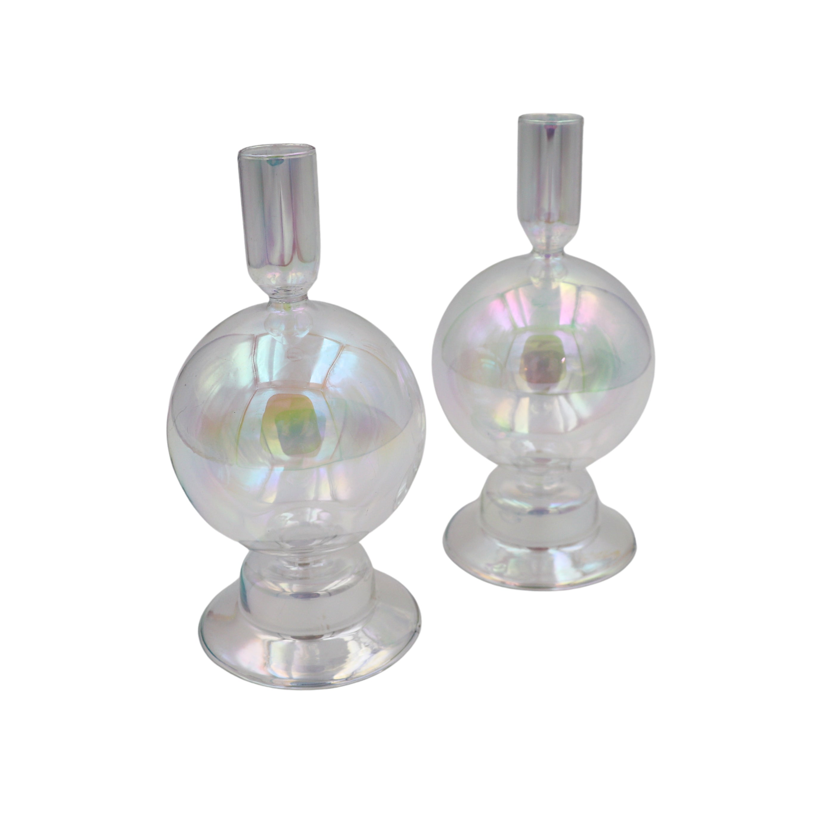 Rainbow Prism Bauble Candle Holders - Pair
