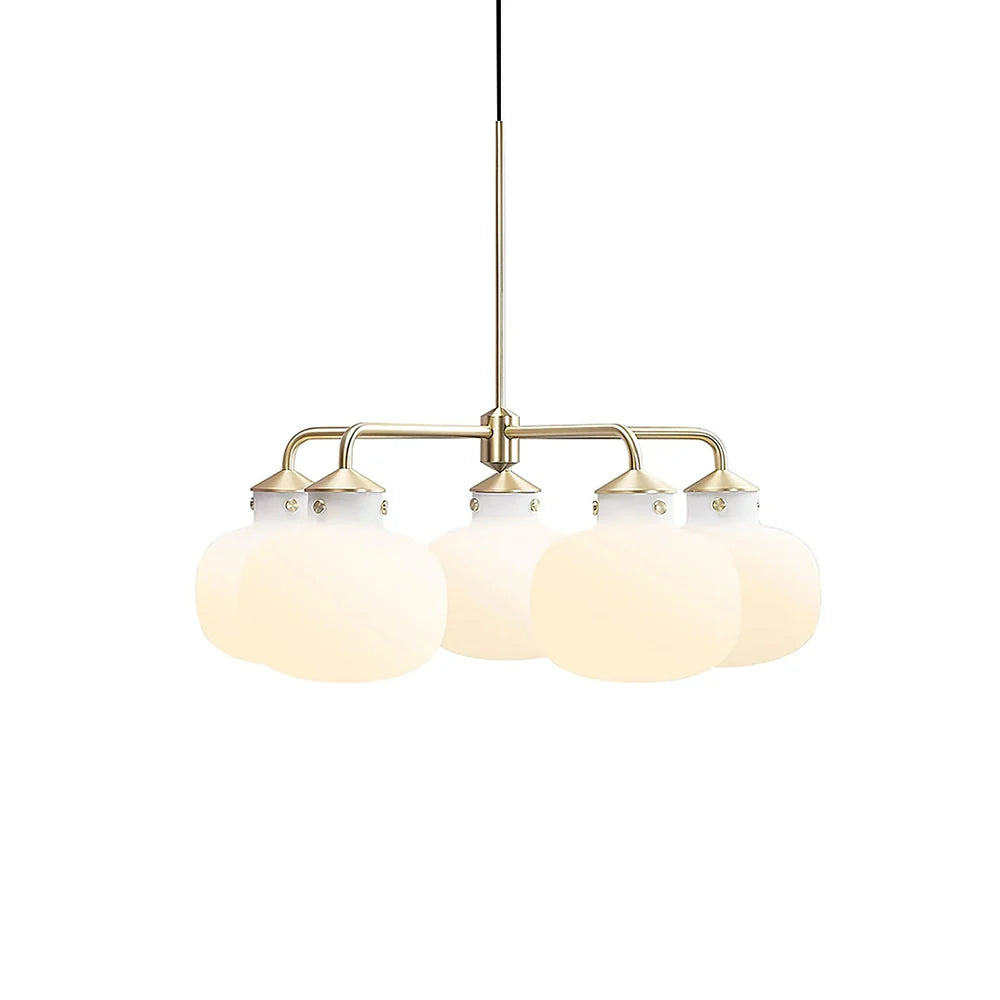 Modern Raito Opal Glass Chandelier