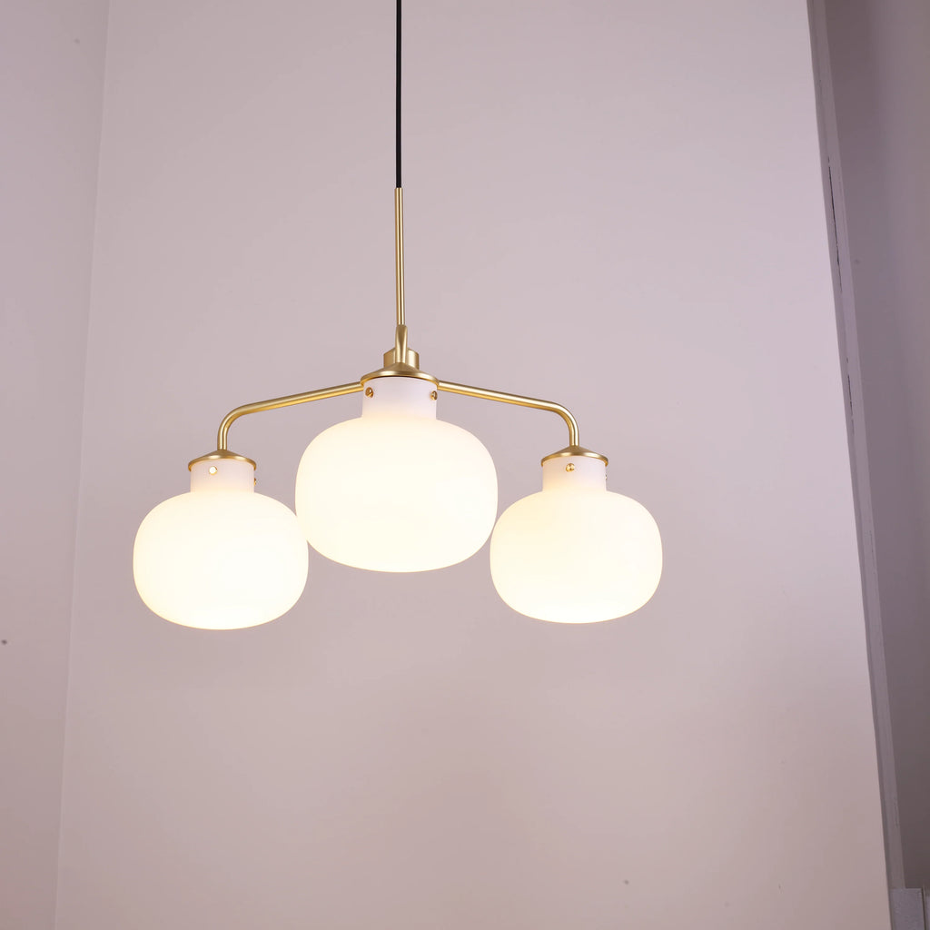 Modern Raito Opal Glass Chandelier