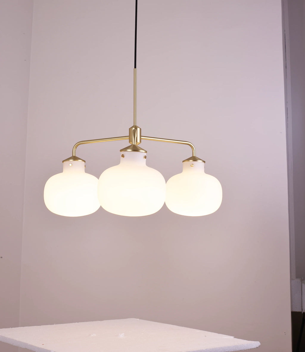 Modern Raito Opal Glass Chandelier