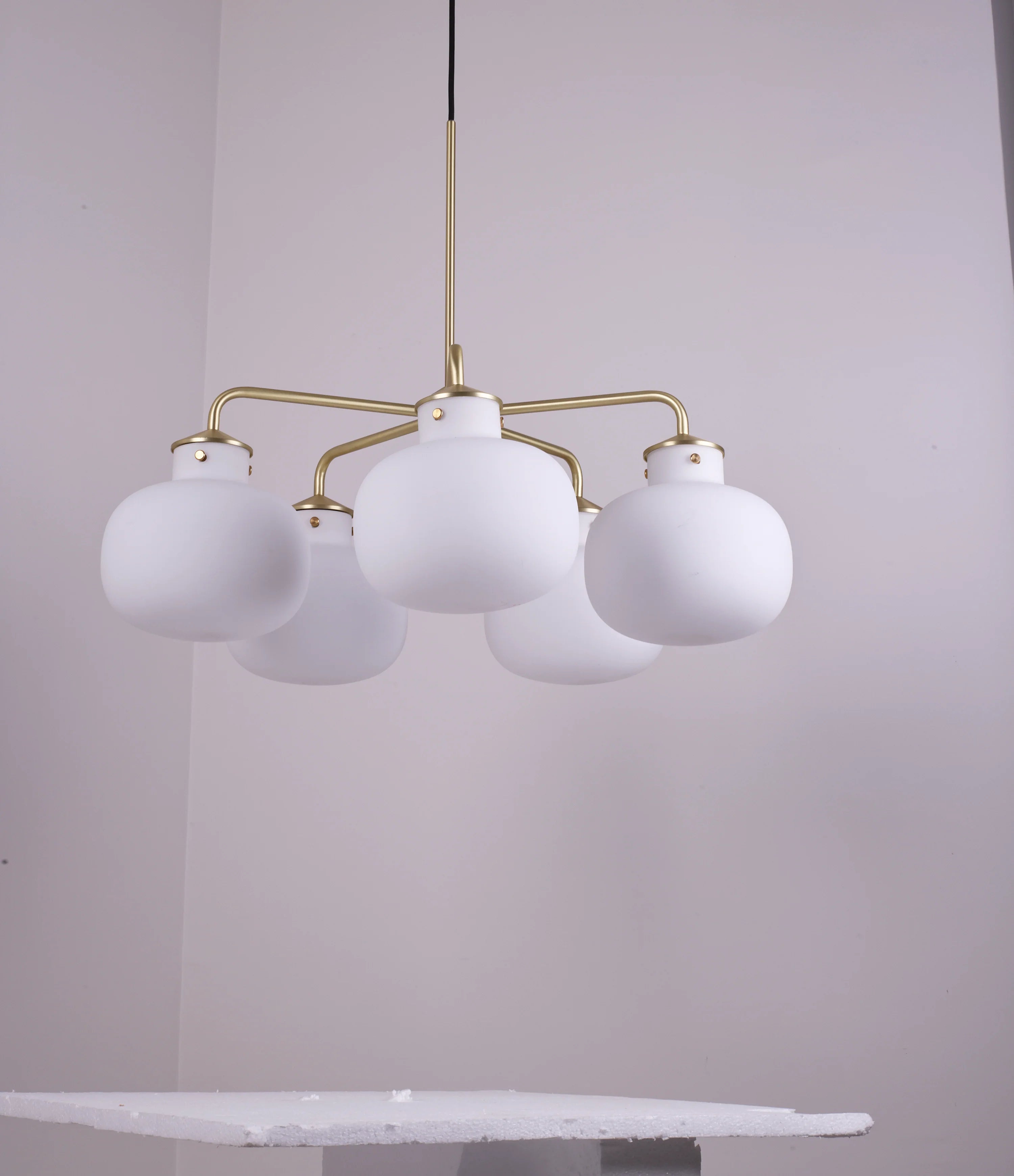 Modern Raito Opal Glass Chandelier