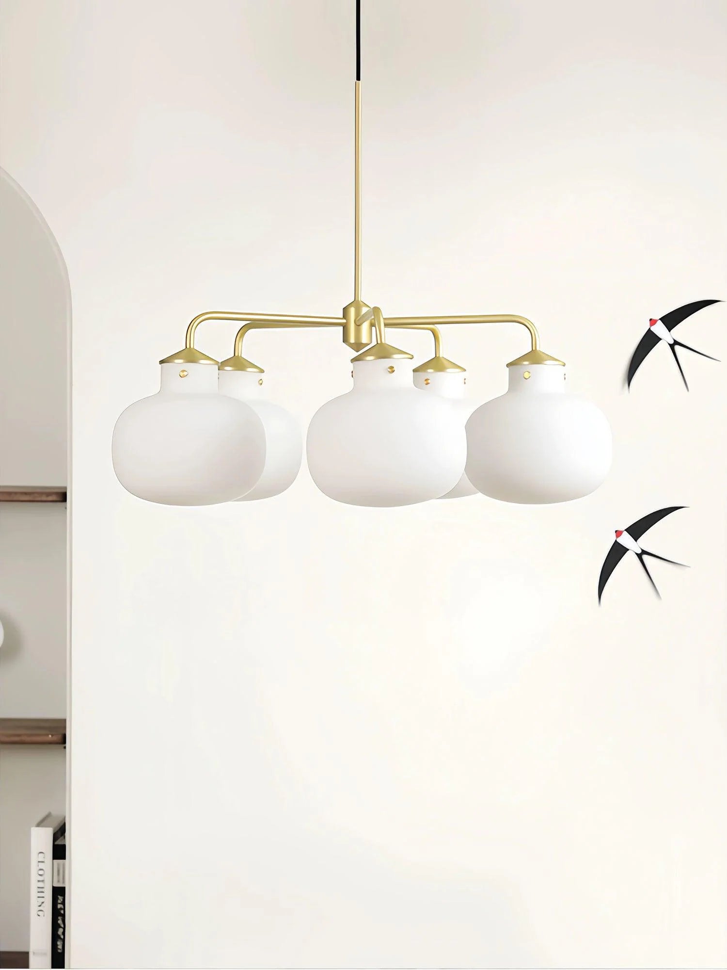 Modern Raito Opal Glass Chandelier