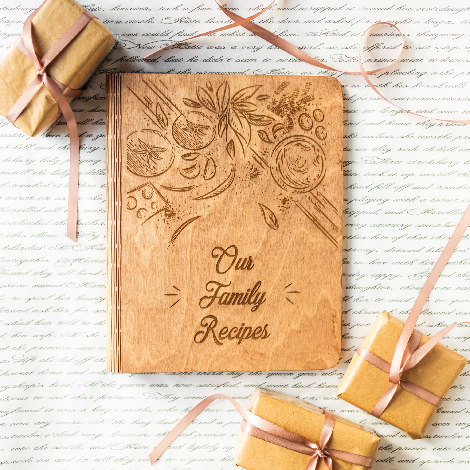 Wooden Recipe Book – Tomatoes Theme (B2B)