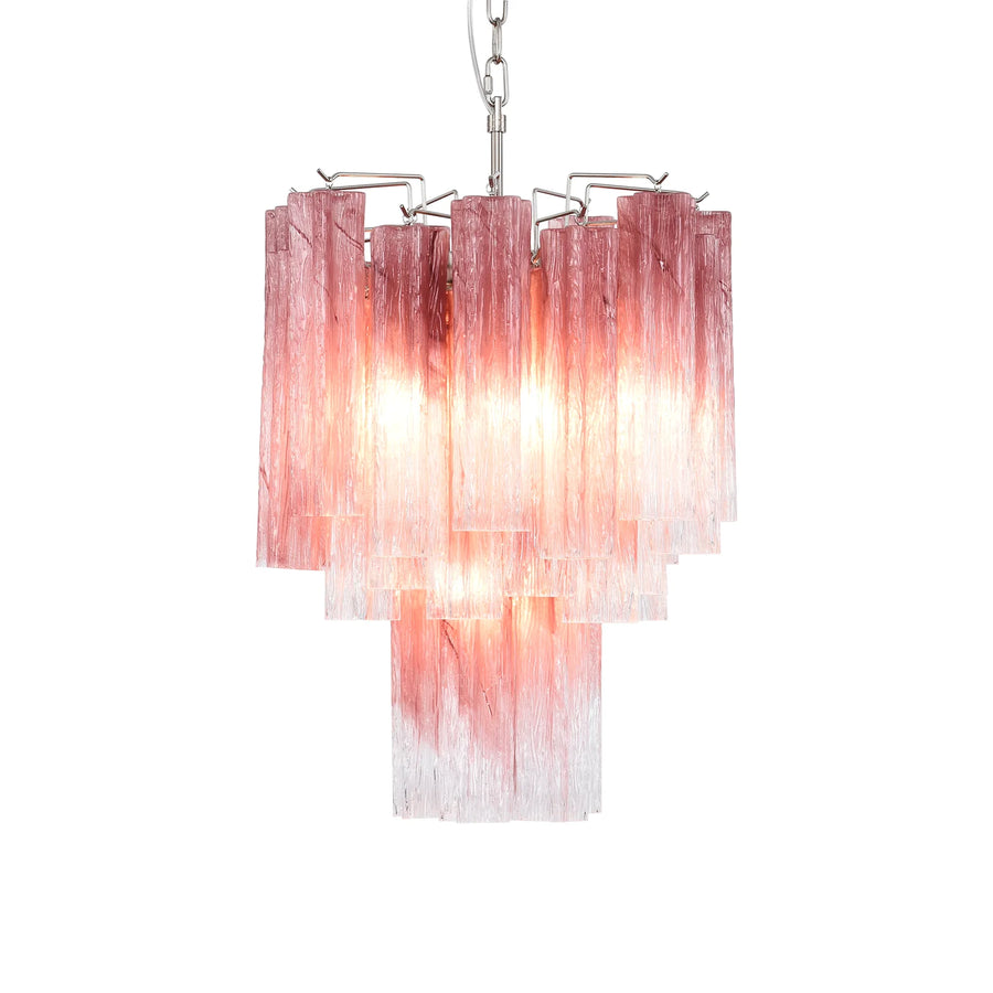 Murano Glass Tube Chandelier — Gradient Red