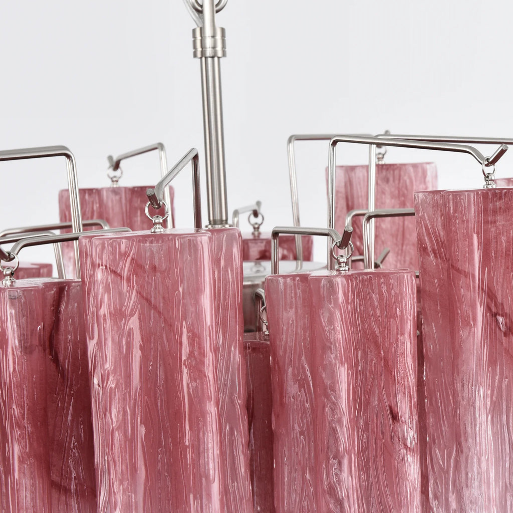 Gradient Red Murano Glass Tube Chandelier