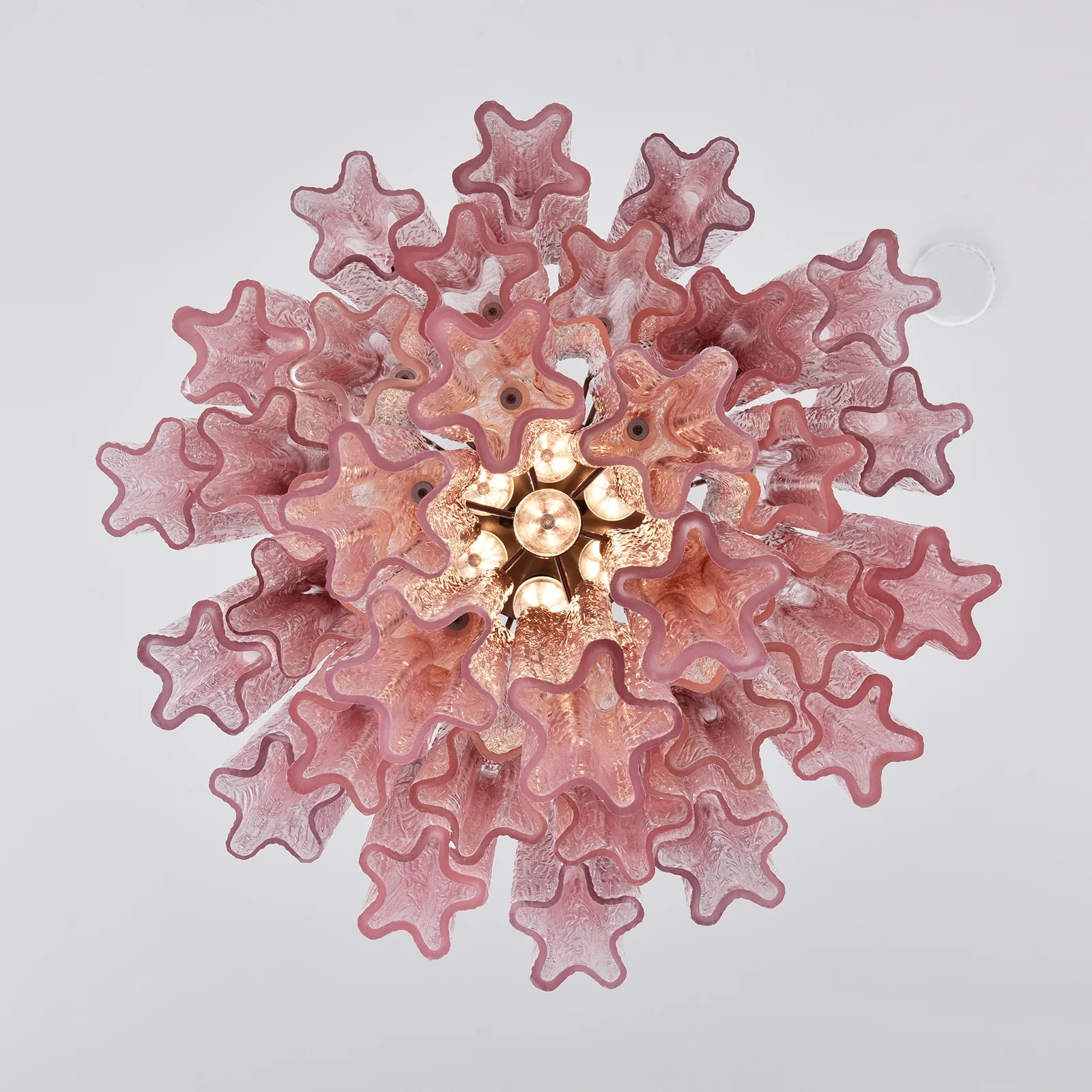 Gradient Red Murano Glass Tube Chandelier