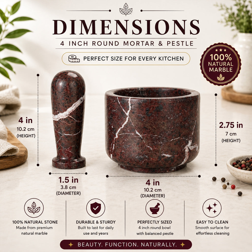 Red Zebra Mortar And Pestle (4 inch)