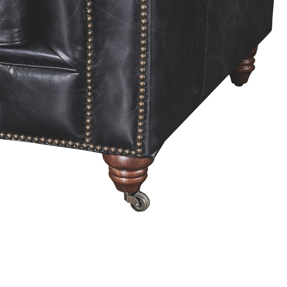 Century Chesterfield Sofa - Slate Leather - 118"
