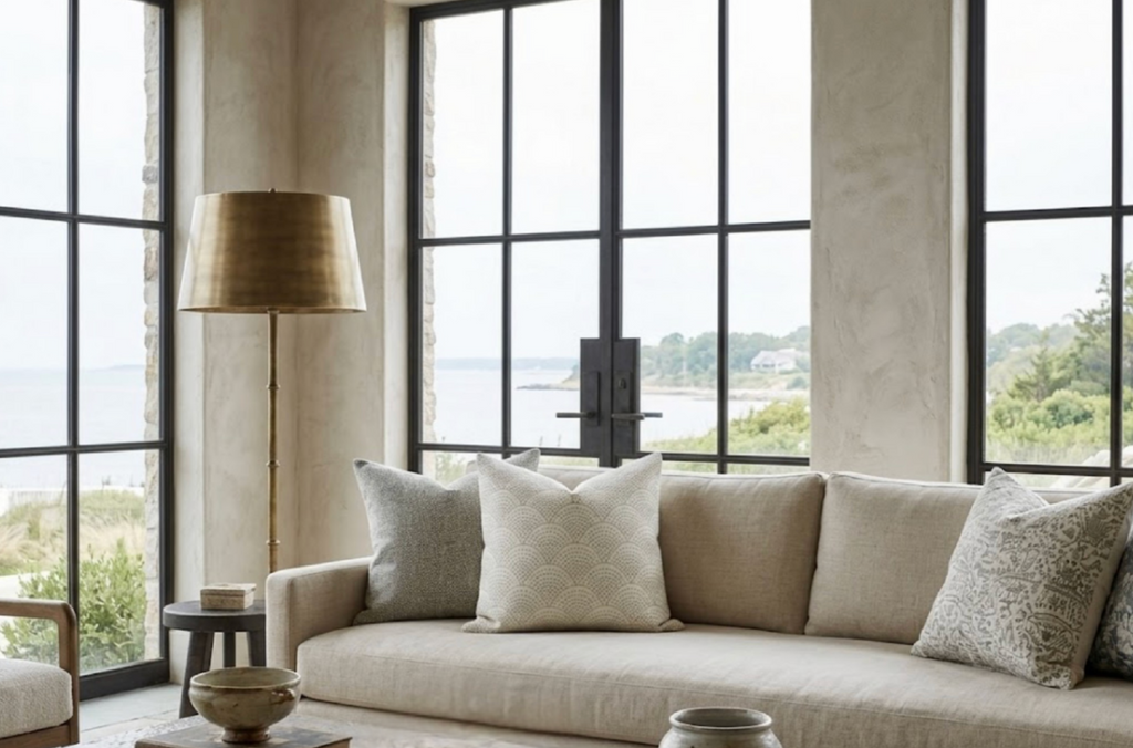 Scalloped Woven Pillow Cover in Natural