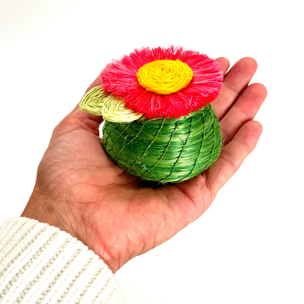 Pink Sunflower Tiny Basket