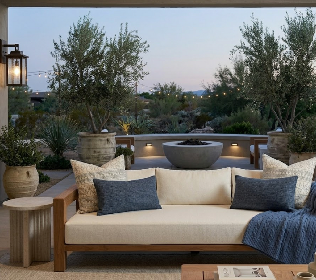 Souk Pillow Cover in Onyx Indigo, Indoor Outdoor Pillows, Peter Dunham Textiles