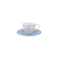 Silver Rain Tea Cup + Saucer (Set of 2)