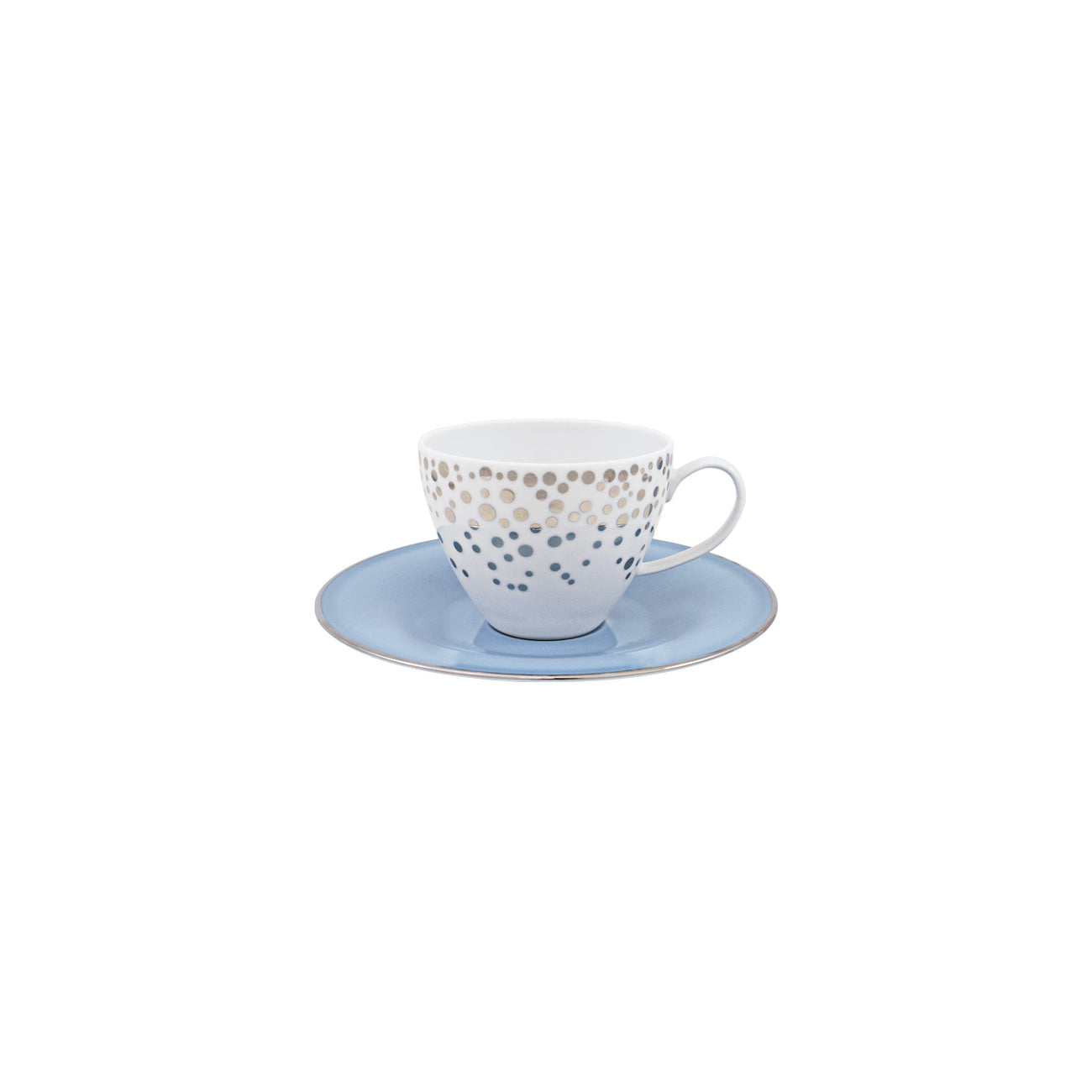 Silver Rain Tea Cup + Saucer (Set of 2)