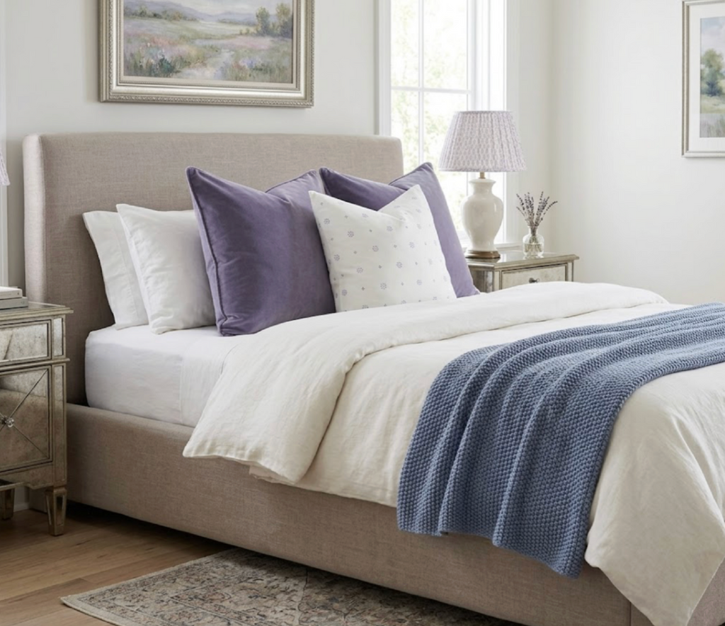 SUNA Floral Pillow Cover in Lilac, Schumacher Textiles