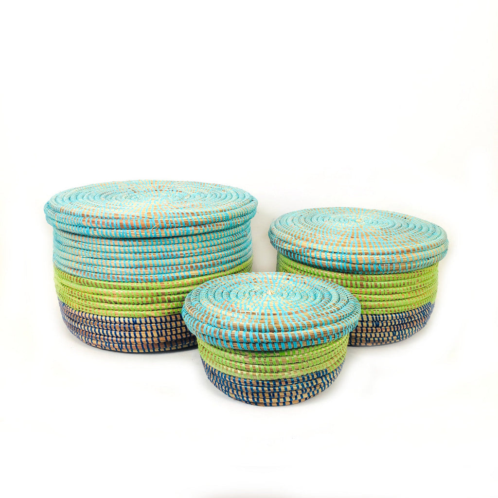 Modern Storage Basket Set - Coastal Blues