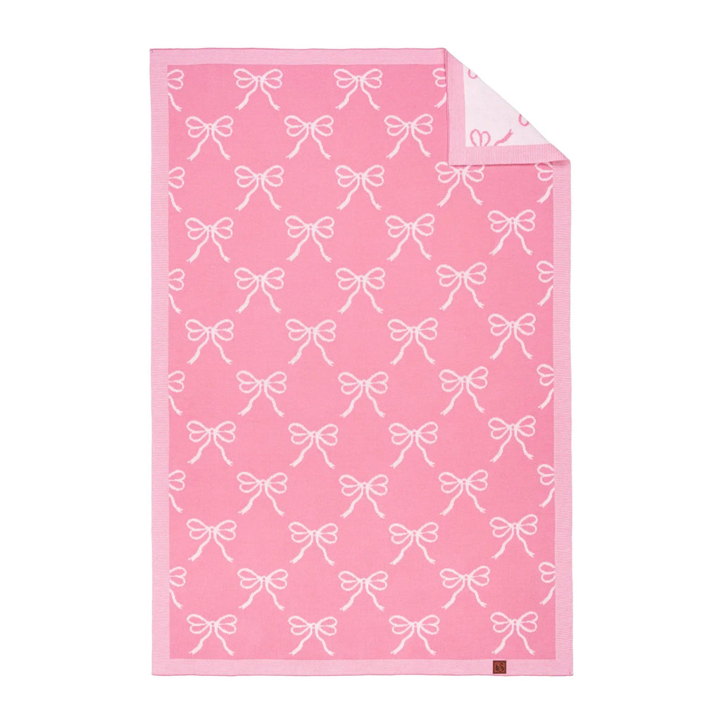 Coquette Bow Jacquard Knit Baby Blanket
