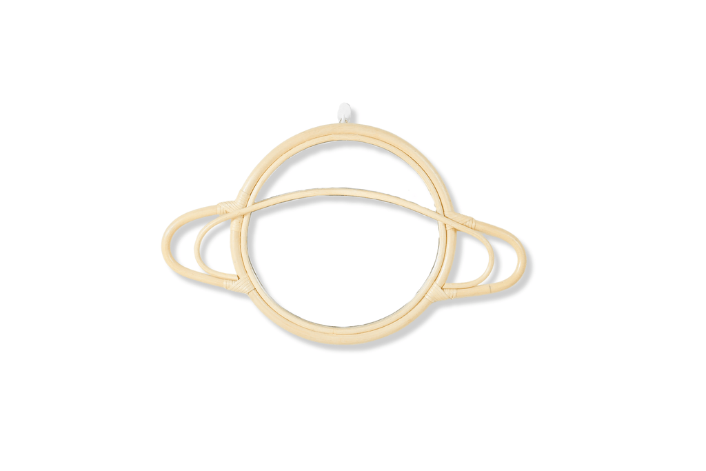 Natural Rattan Saturn Mirror