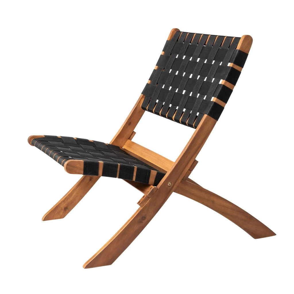Sava Indoor-Outdoor Folding Chair in Black Webbing