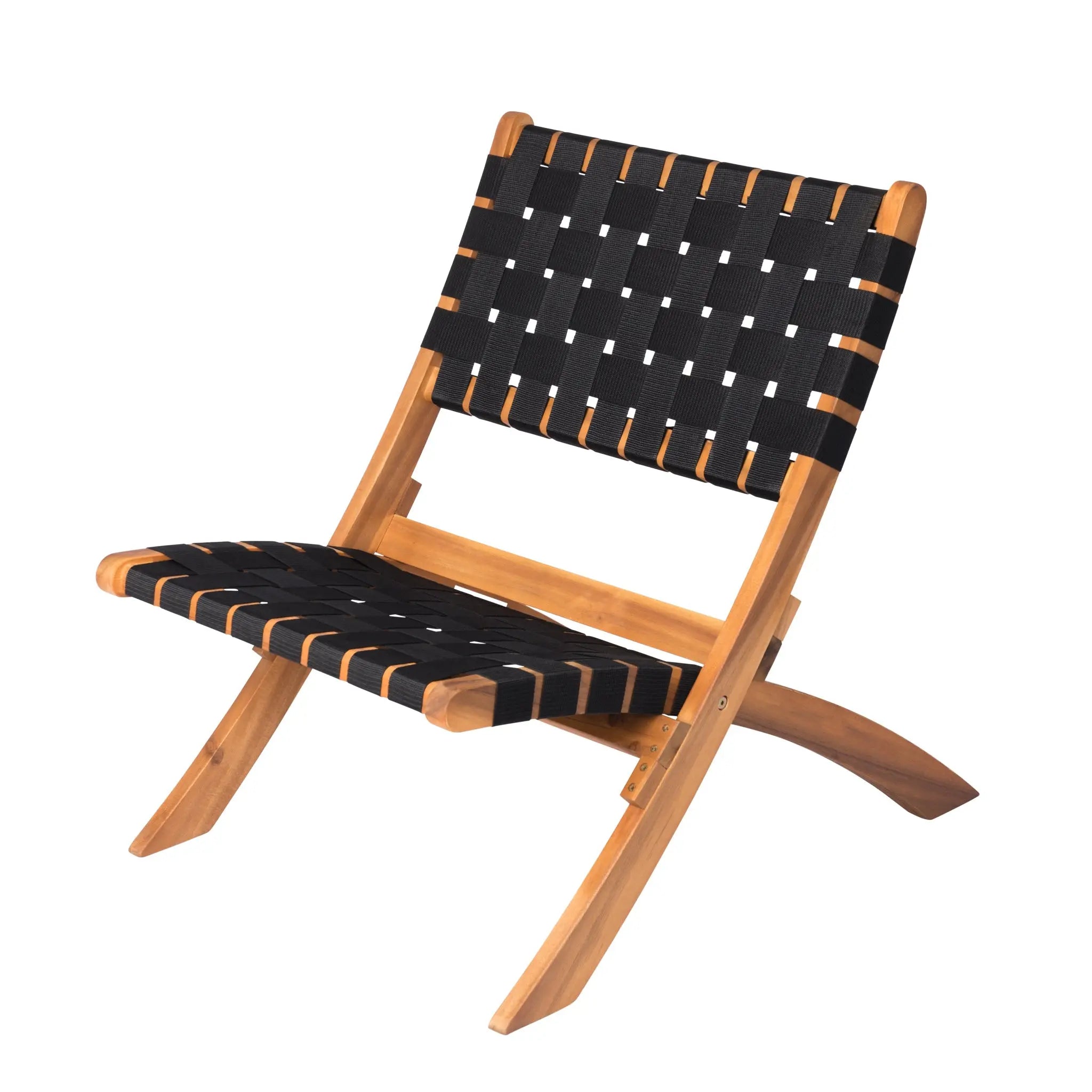 Sava Indoor-Outdoor Folding Chair in Black Webbing