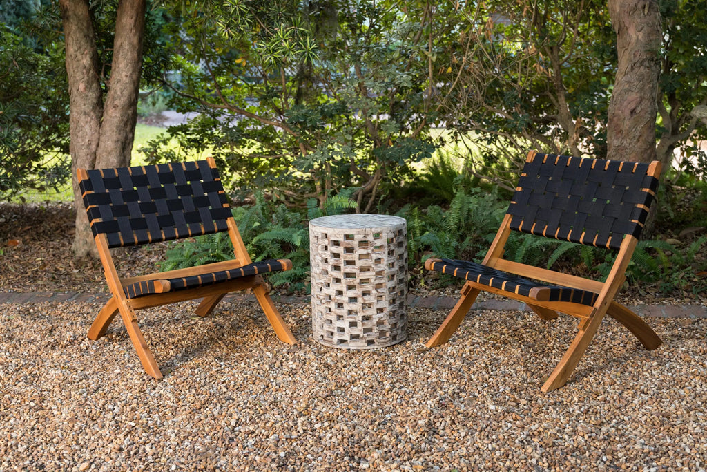 Sava Indoor-Outdoor Folding Chair in Black Webbing