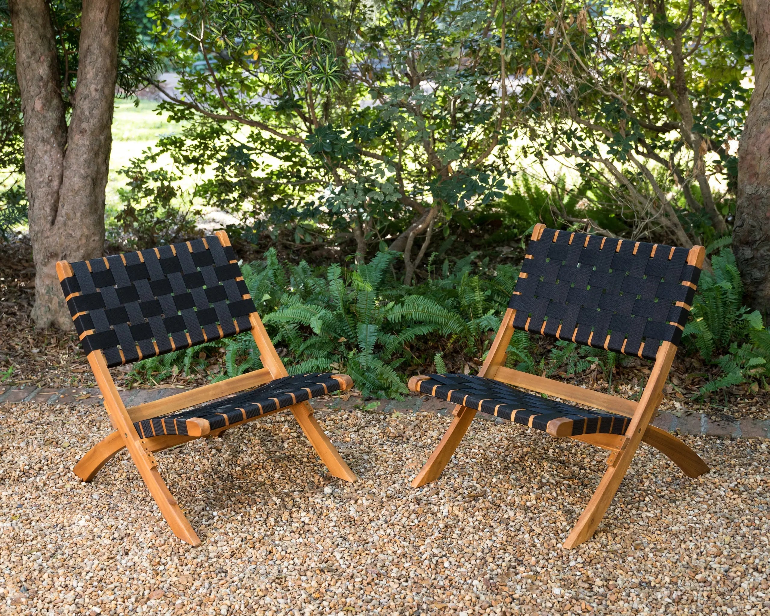 Sava Indoor-Outdoor Folding Chair in Black Webbing
