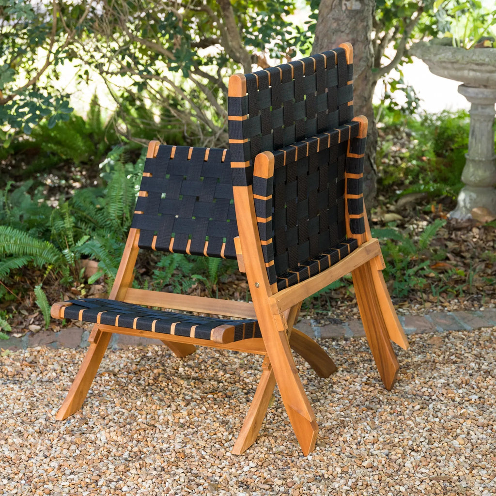 Sava Indoor-Outdoor Folding Chair in Black Webbing