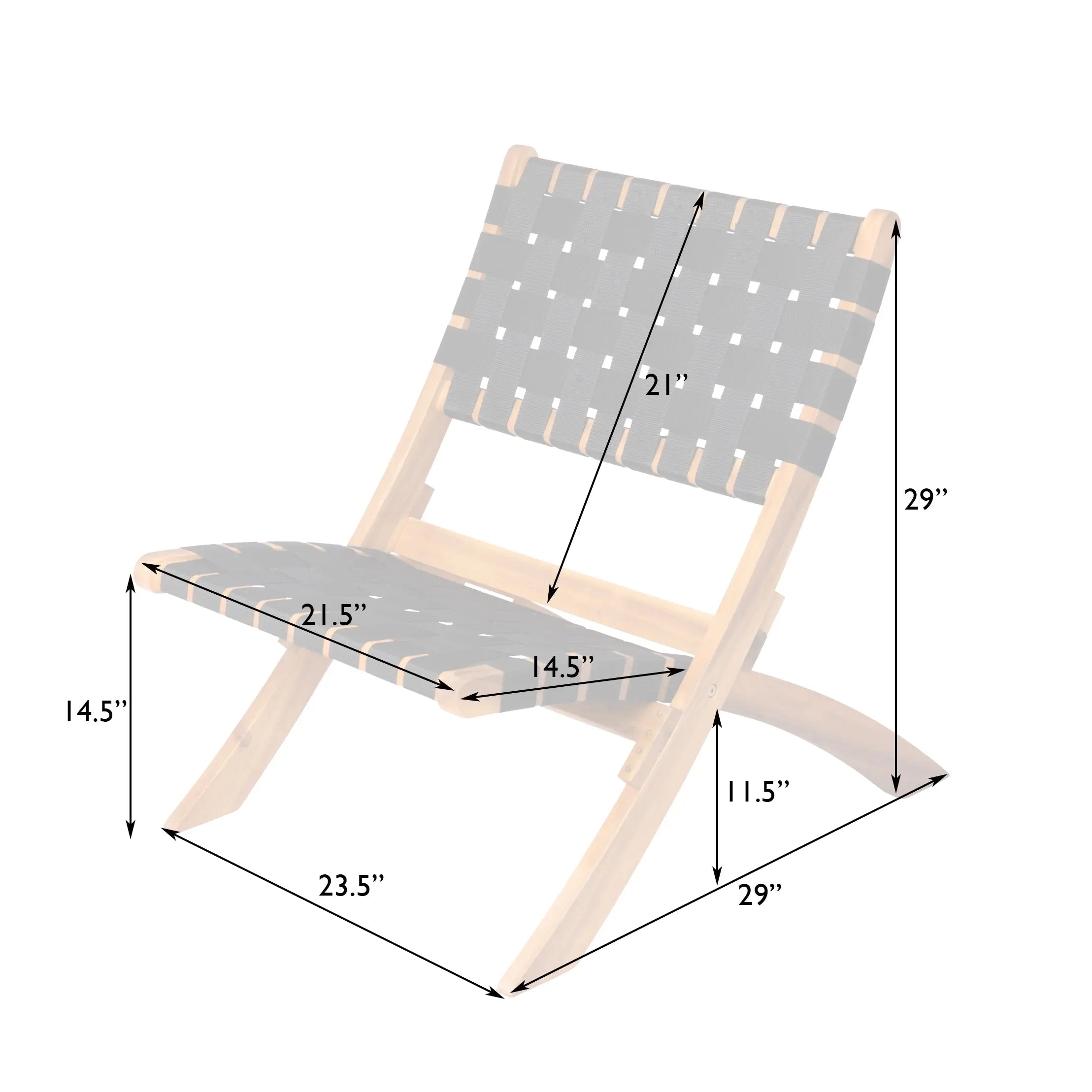 Sava Indoor-Outdoor Folding Chair in Black Webbing