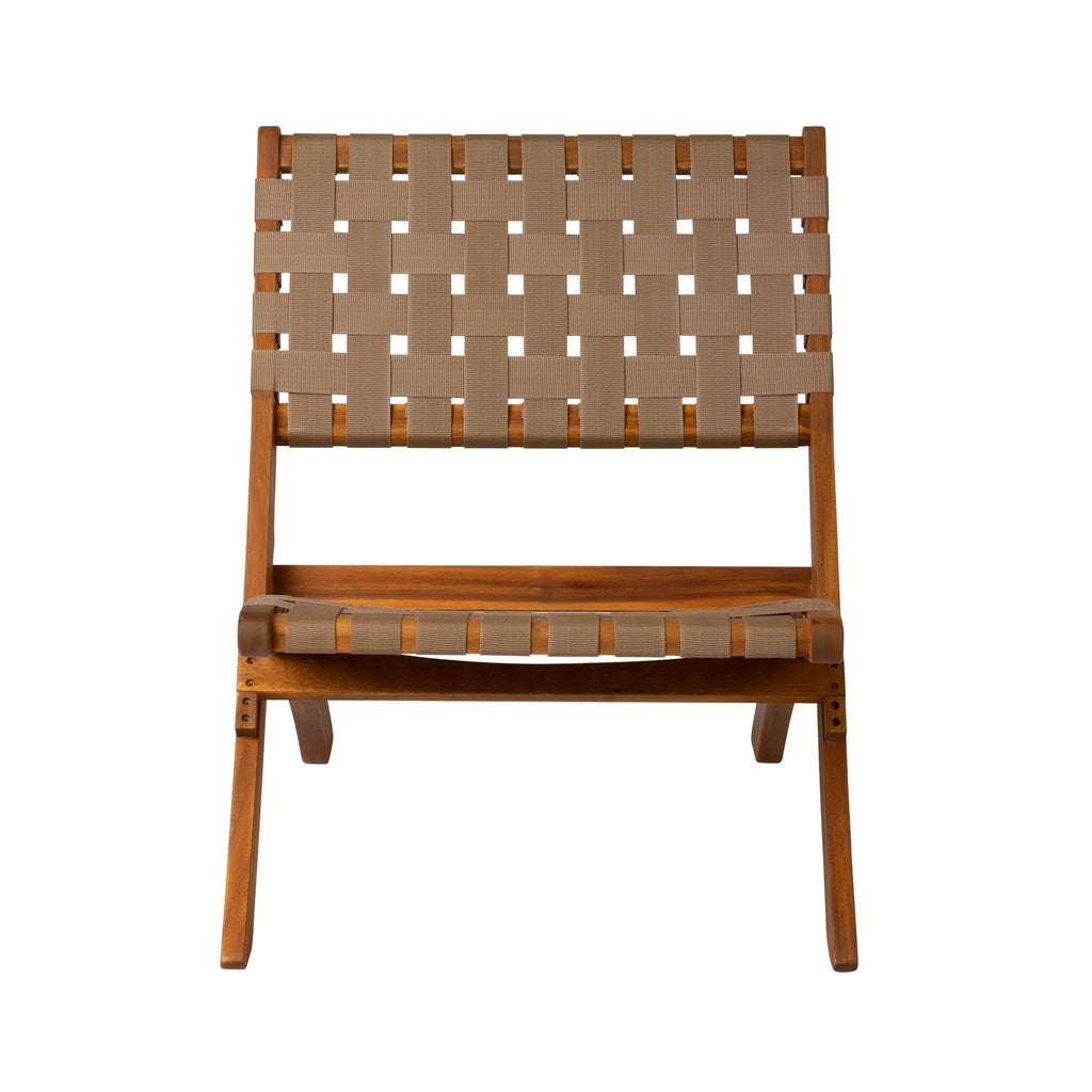 Sava Indoor-Outdoor Folding Chair in Brown Webbing