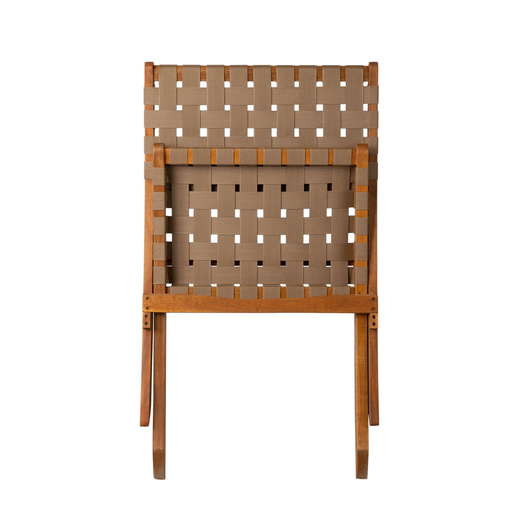 Sava Indoor-Outdoor Folding Chair in Brown Webbing