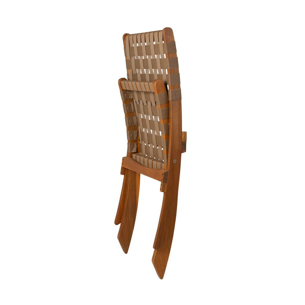 Sava Indoor-Outdoor Folding Chair in Brown Webbing