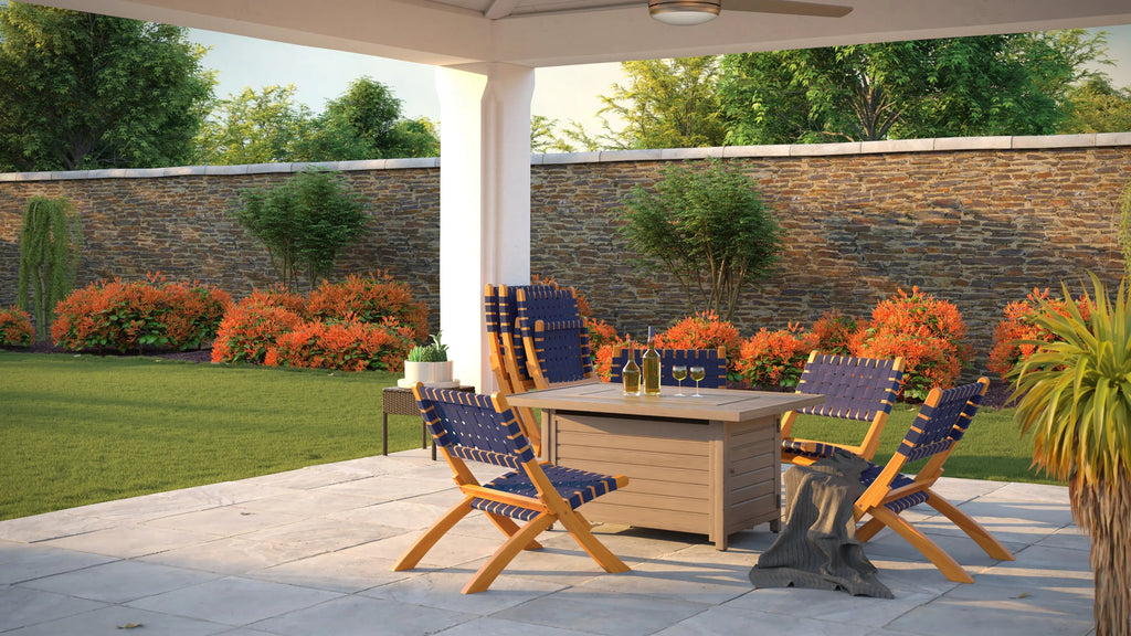 Sava Folding Outdoor Chair, Navy Blue