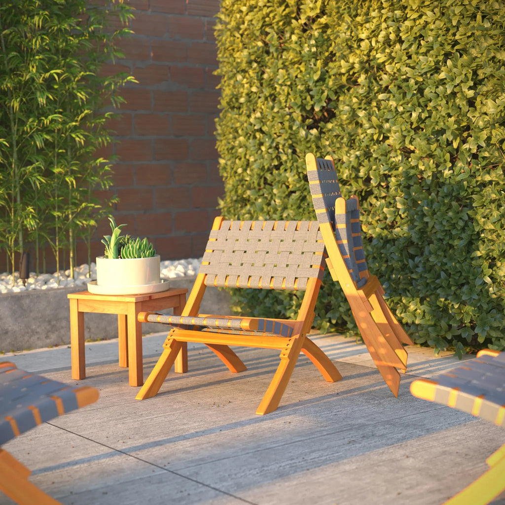 Sava Folding Outdoor Chair, Gray