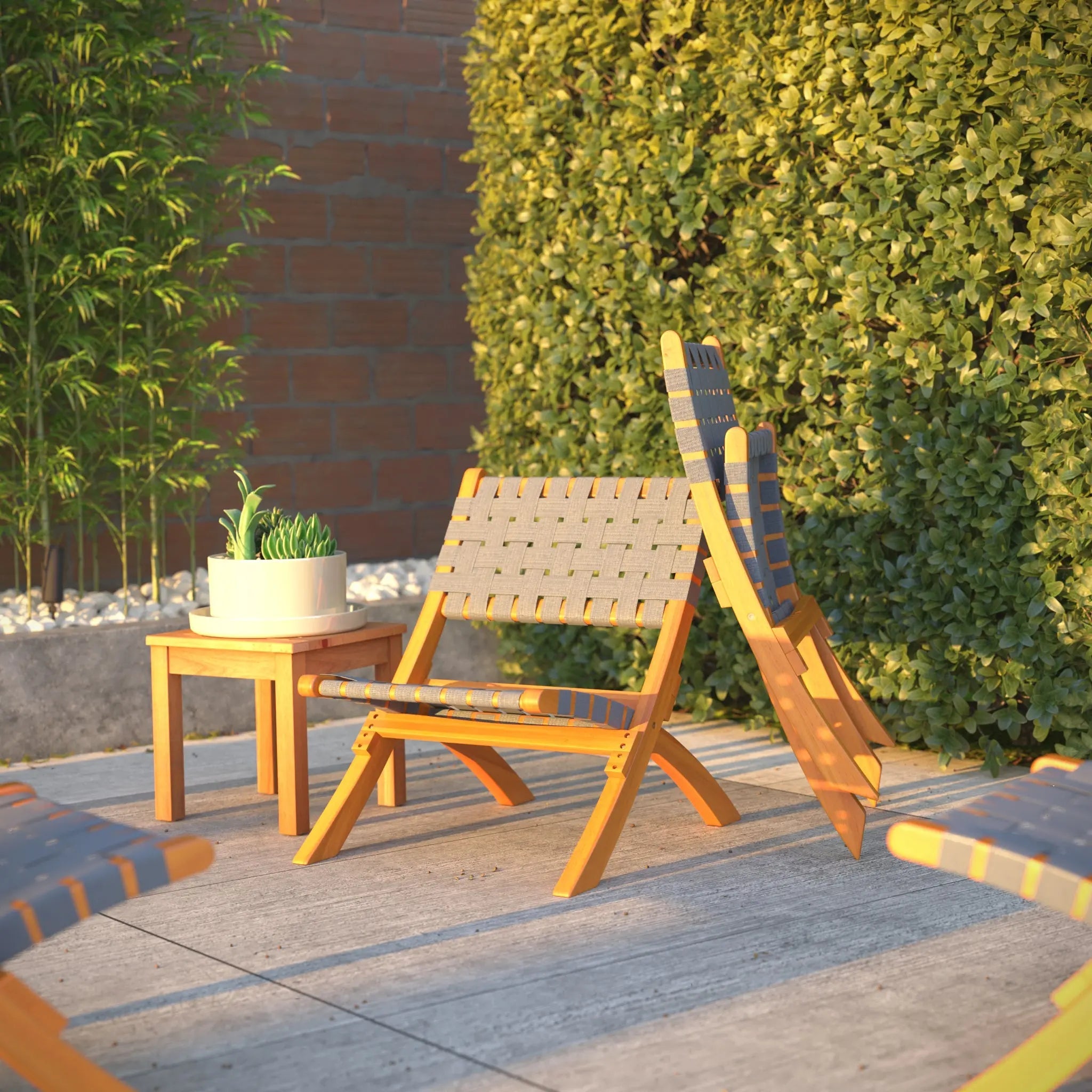 Sava Folding Outdoor Chair, Gray
