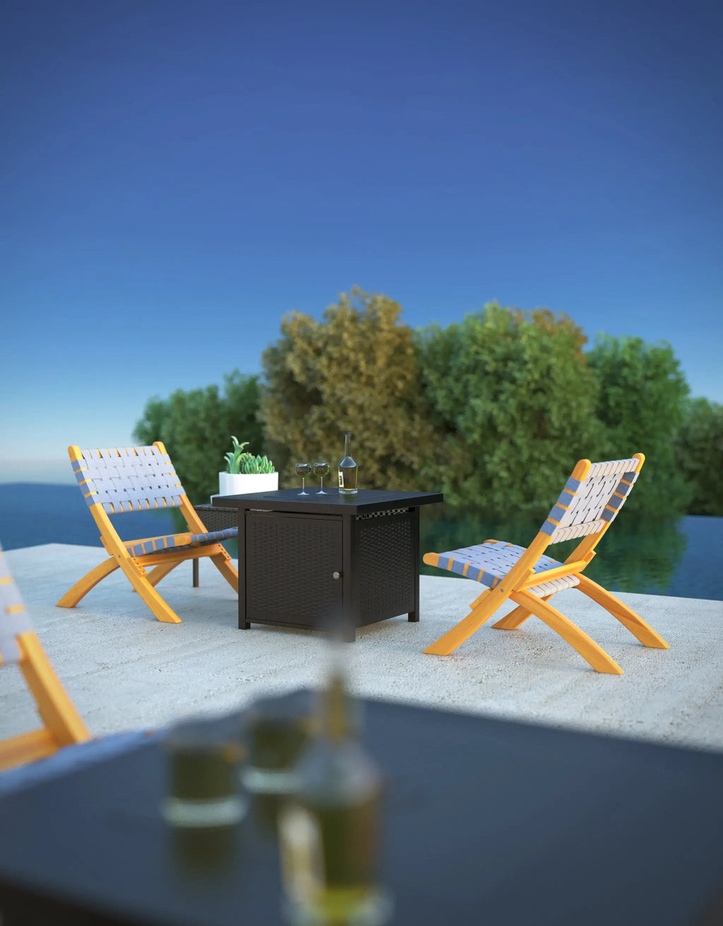Sava Folding Outdoor Chair, Gray