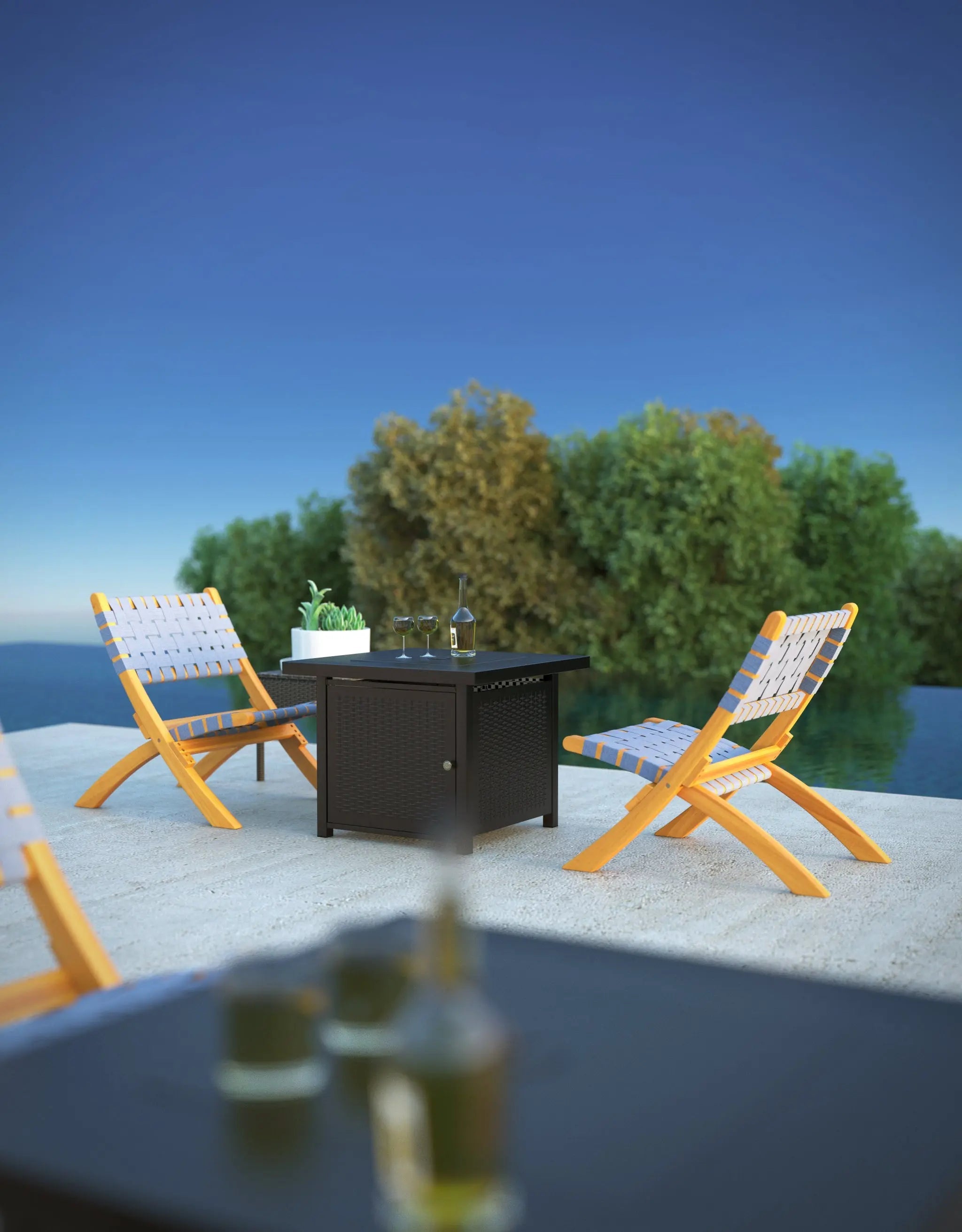 Sava Folding Outdoor Chair, Gray