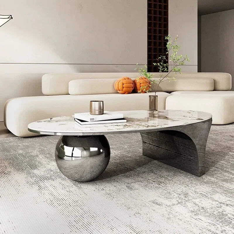 Milan Marble Oval Coffee Table