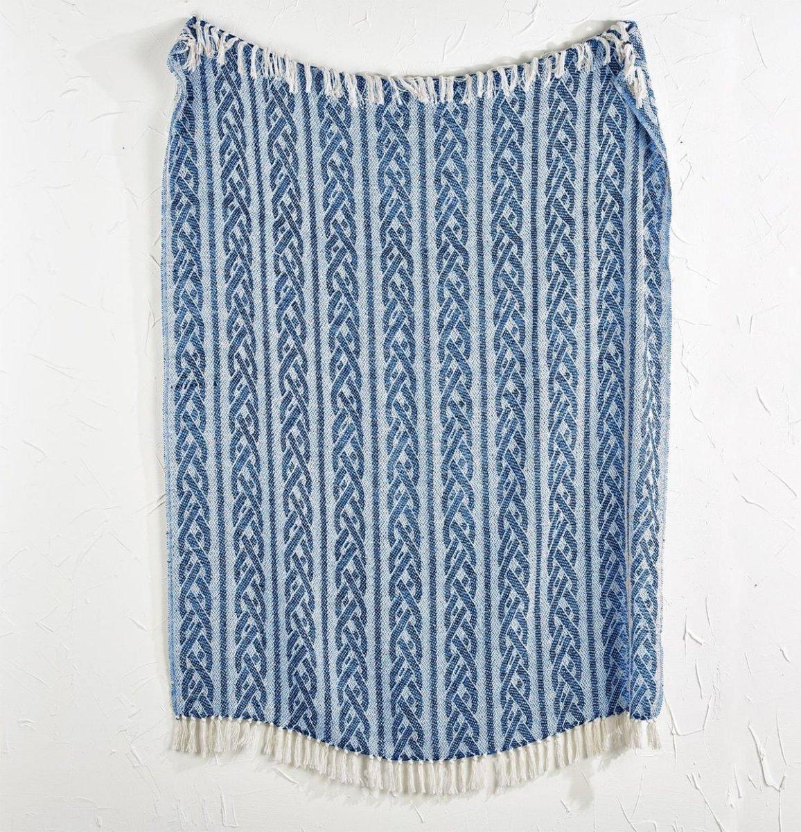 Blue Diamond Tassel Throw
