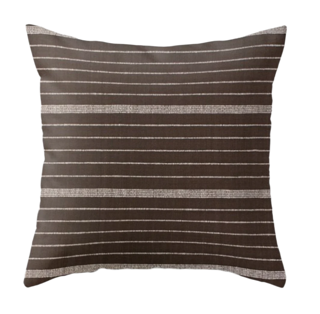 Cusco Stripe Pillow Cover in Chocolate