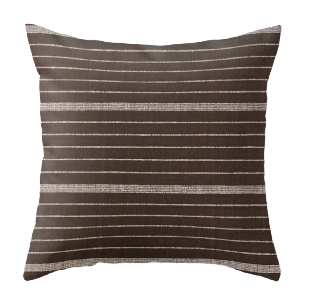 Cusco Stripe Pillow Cover in Chocolate