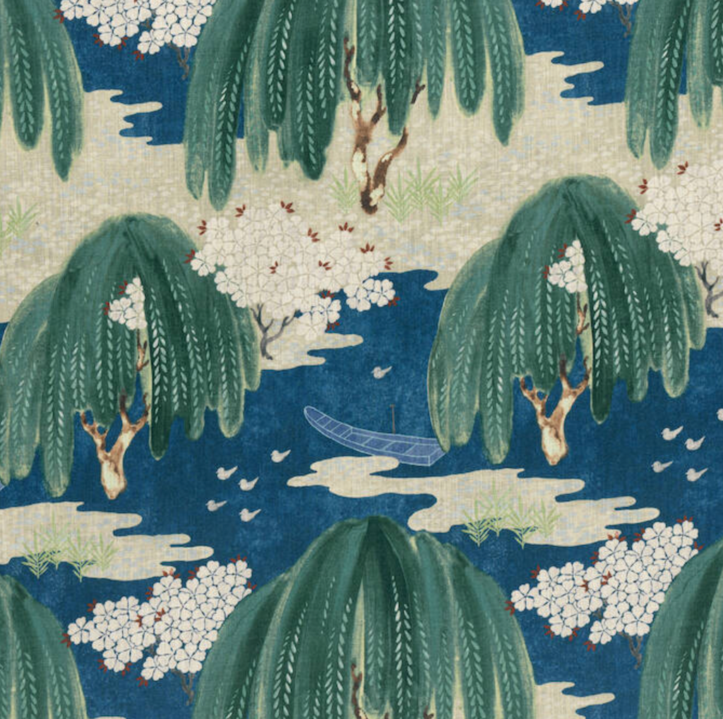 Willow Tree Pillow Cover in Navy, Thibaut Pillows