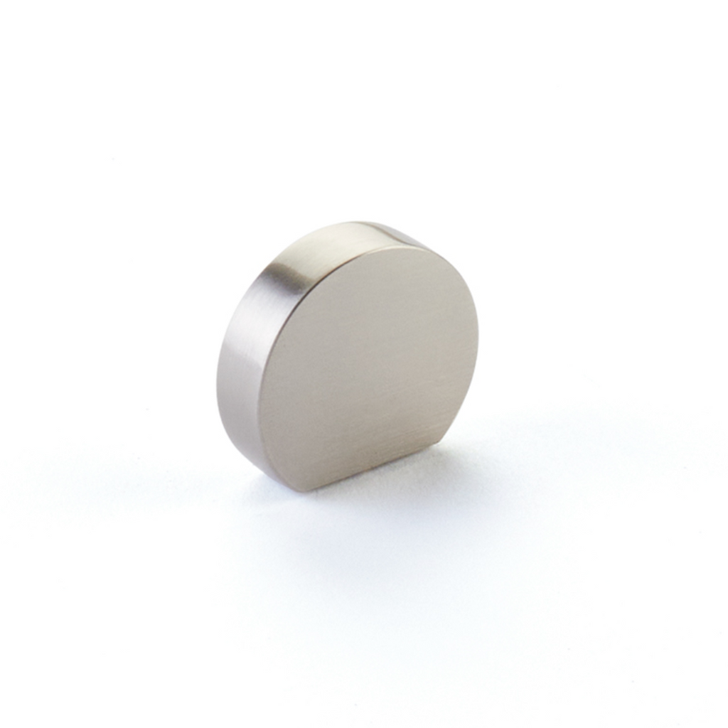 Brushed Nickel "Bit" Rounded Drawer Pulls and Cabinet Knobs