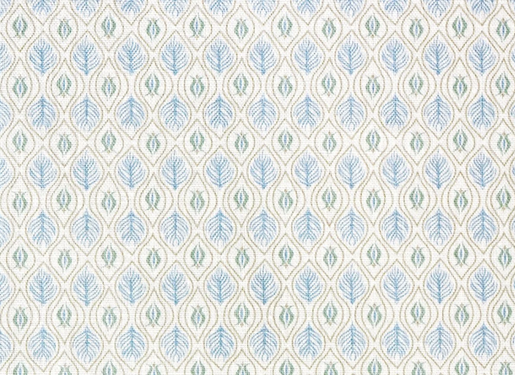 Edward Floral Pillow Cover in Blue and Green, Merika Meyer Textiles